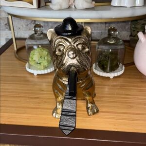 Gold Bulldog Tie Holder